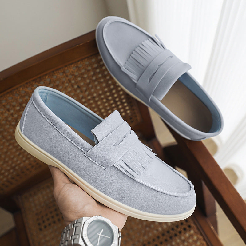 Men's Premium Matte Suede Loafers - Slip-On Casual Dress Shoes