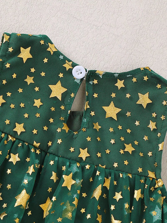 Another view: Baby Star Print Pom-Pom Tulle Dress