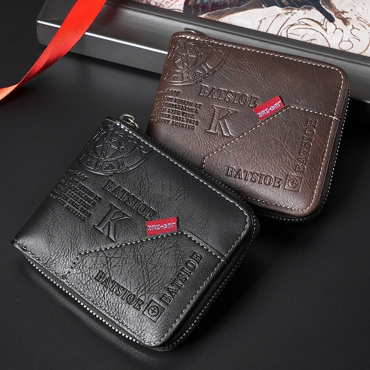 Men's Vintage Bi-Fold Wallet | PU Leather Slim Card Holder