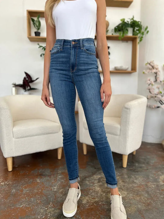Another view: Judy Blue Reese Cuffed Hem Skinny Jeans