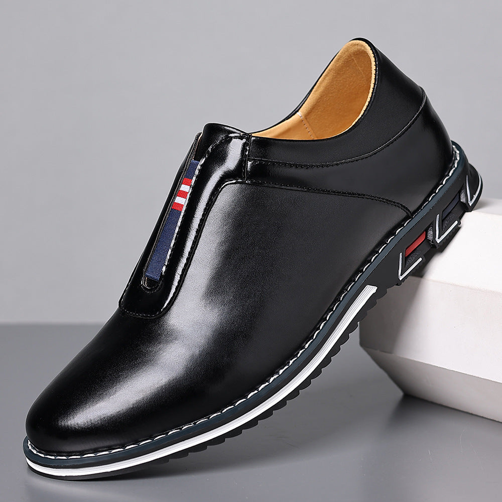 Men's Slip-On Casual Leather Shoes | Wax PU Upper | Round Toe | Sizes EU 39–48