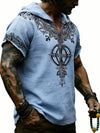 Rune Print Short-Sleeve Hooded Top — color or detail view 14