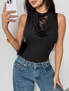 Elara Lace Panel Cowl Neck Sleeveless Bodysuit — product view 3