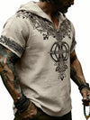 Rune Print Short-Sleeve Hooded Top — color or detail view 6