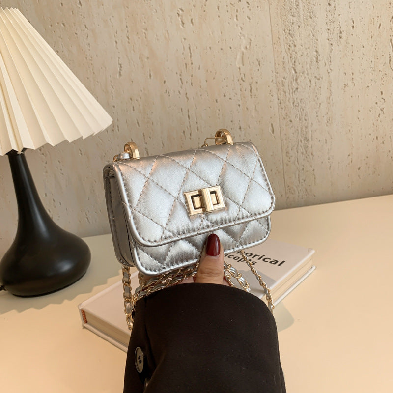 Fashionable Lock-Clasp Chain Crossbody Bag for Women - PU Leather All-Match Shoulder Bag