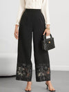 Dahlia Floral Lace Hem Wide-Leg Pants — product view 4