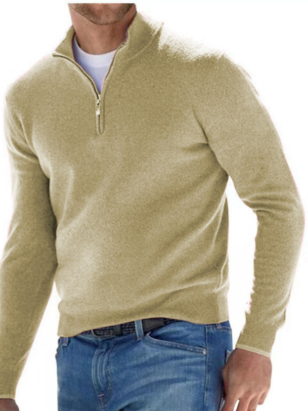 Men's Plus Size Quarter-Zip Sweater