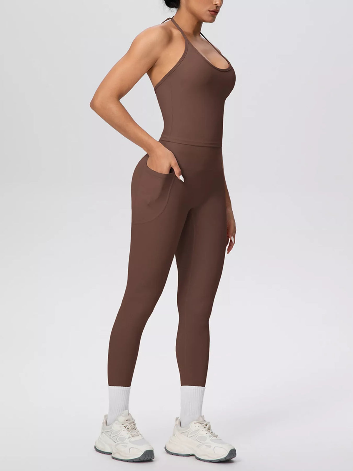 Halter Cami & High-Waisted Leggings Set