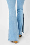 Judy Blue Parker Mid-Rise Raw-Hem Slit Flare Jeans — product view 4