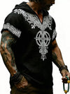 Rune Print Short-Sleeve Hooded Top — color or detail view 9