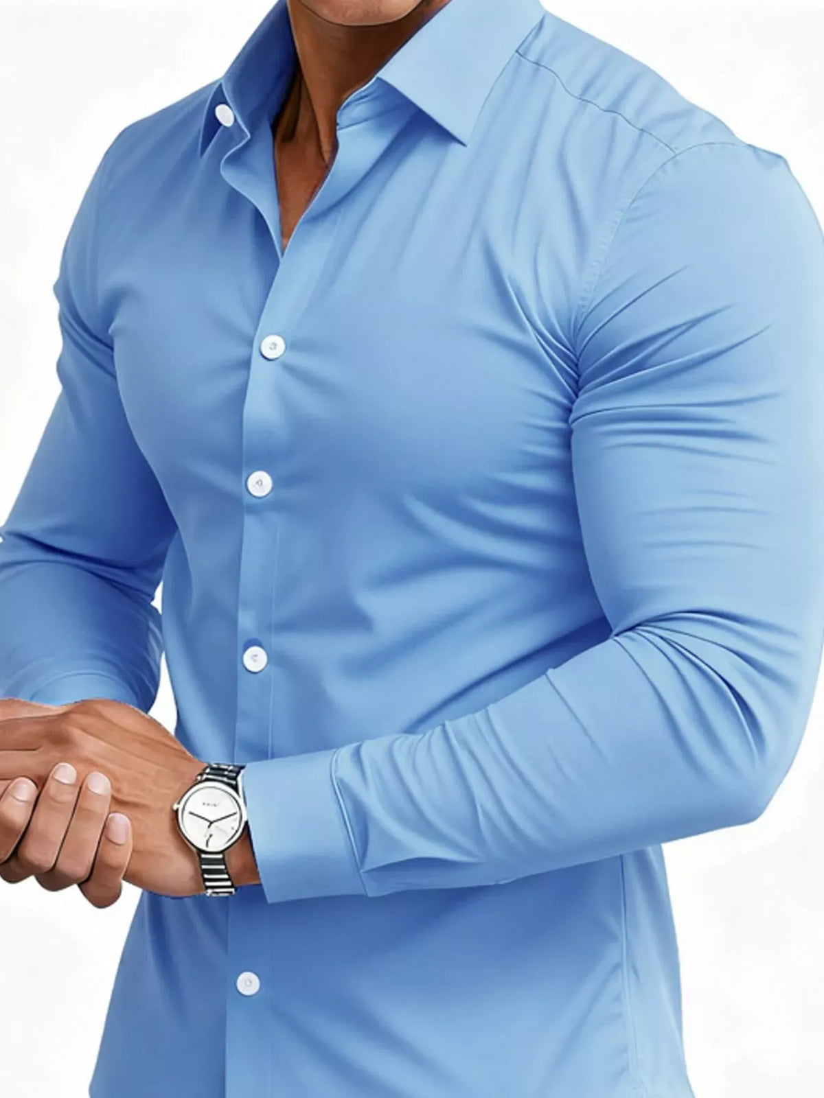 Men's Slim-Fit Long-Sleeve Button-Down Shirt — photo 31