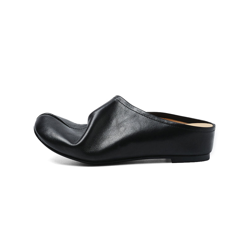 Women's Tabi Split-Toe Leather Flats | Full Grain Cowhide Slip-On Mules