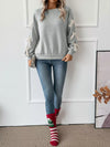Isla Bow-Detail Sleeve Crewneck Sweatshirt — product view 9