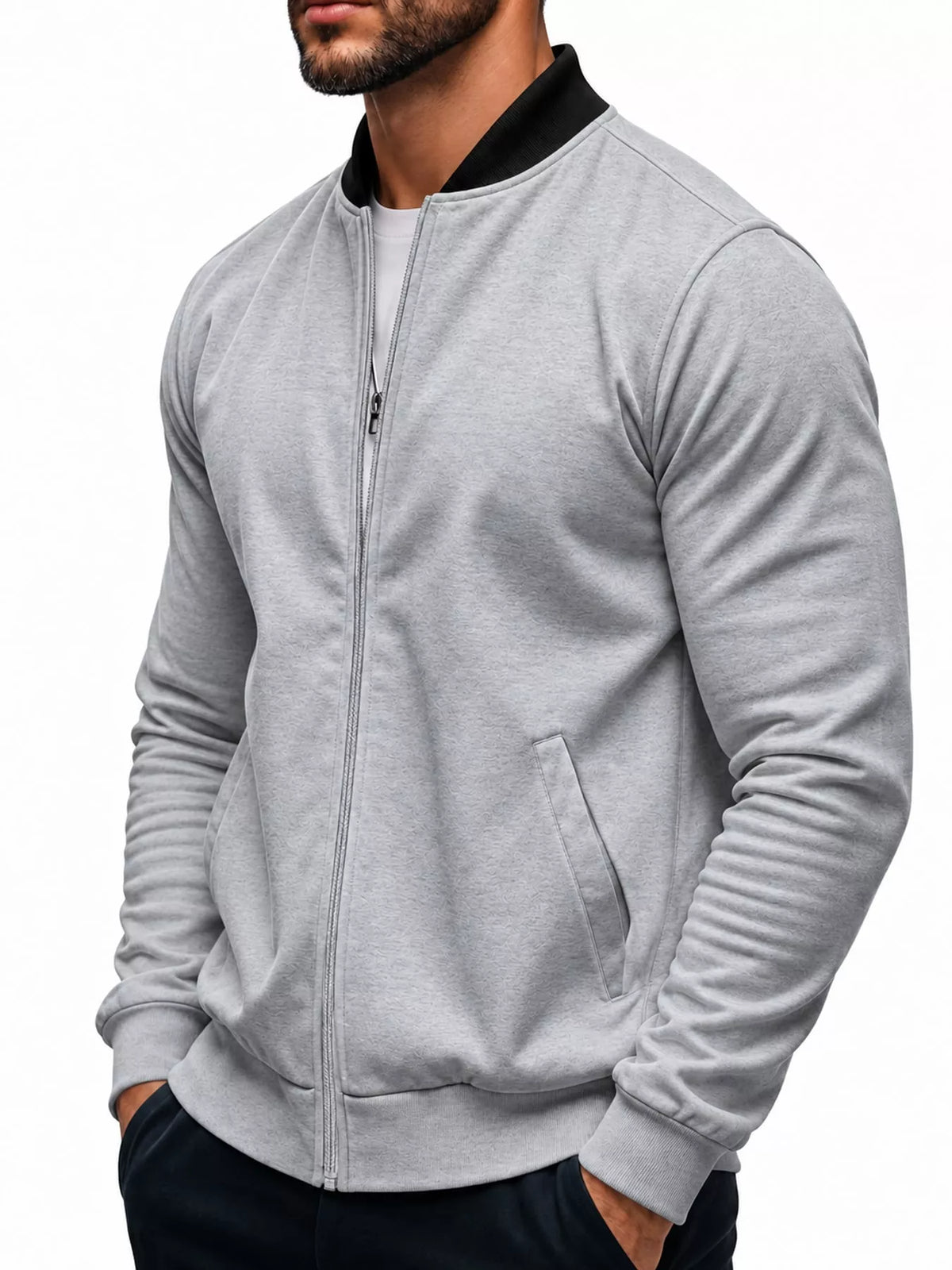 Men's Classic-Fit Zip-Up Bomber Jacket with Pockets — photo 49