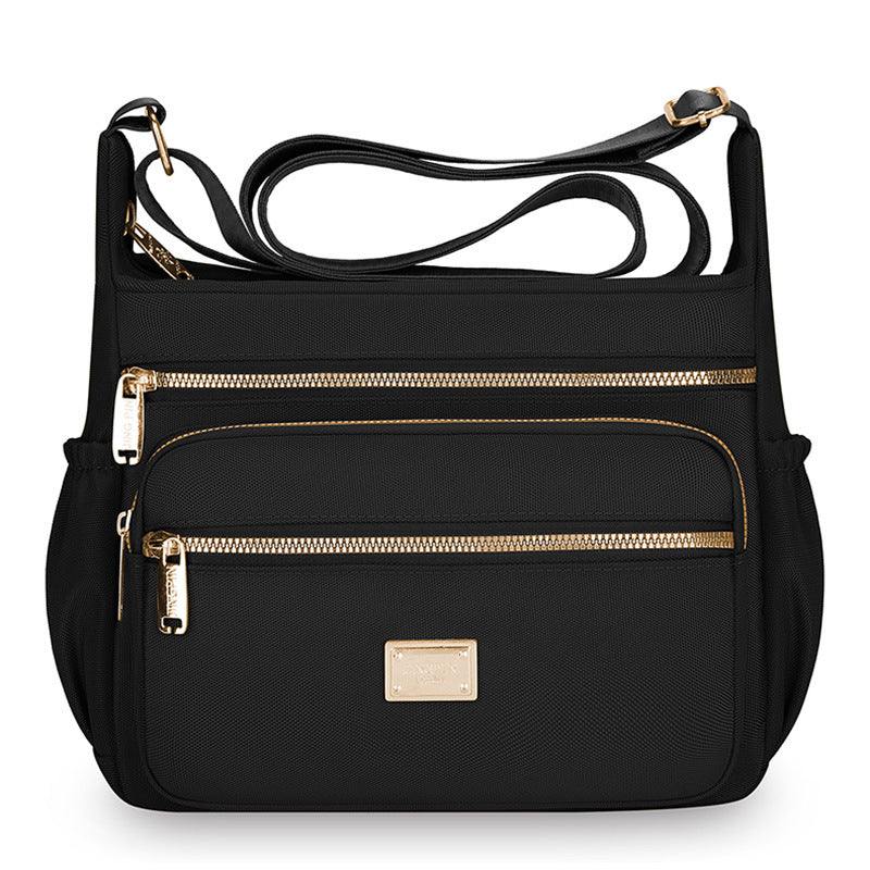 Multi-Compartment Oxford Shoulder Bag