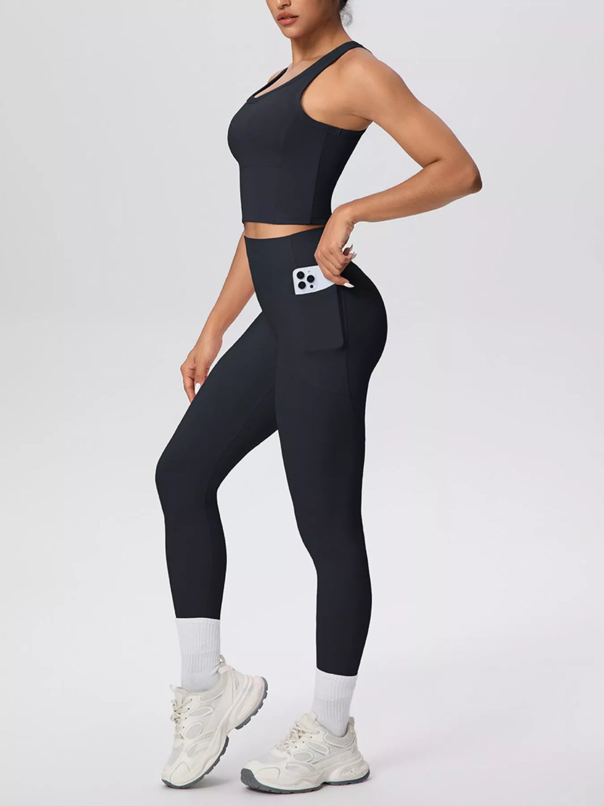 Scoop-Neck Tank & High-Waisted Leggings Set