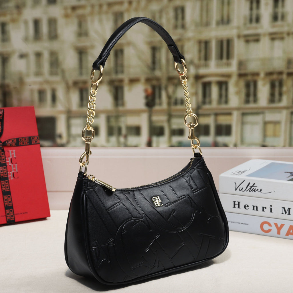 Embossed Letter Crossbody Bag - Women's PU Leather Shoulder Bag with Adjustable Strap