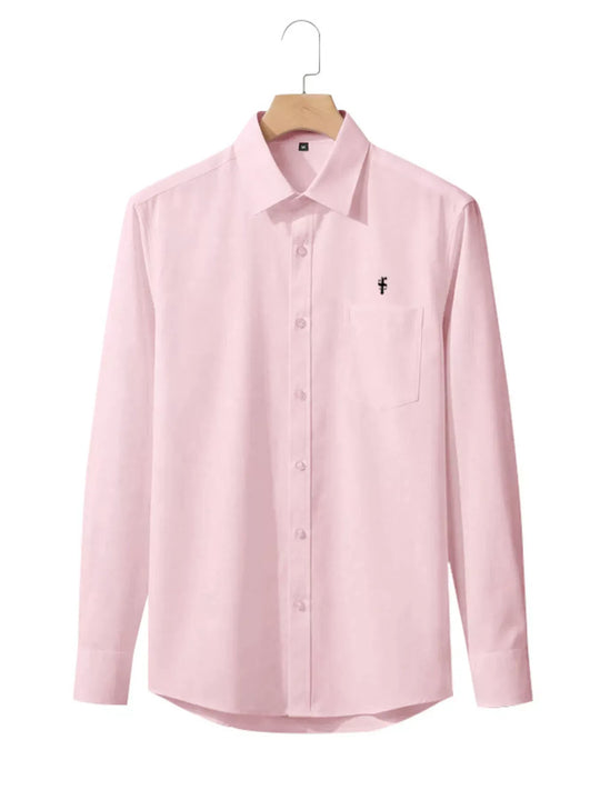 Another view: Men's Full Size Slim Fit Button Up Shirt Plus