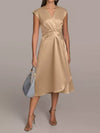 Valentina Satin Wrap Midi Dress with Pockets — product view 2