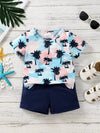 Adventure Club Tropical Palm Tree Print Outfit Set — product view 1