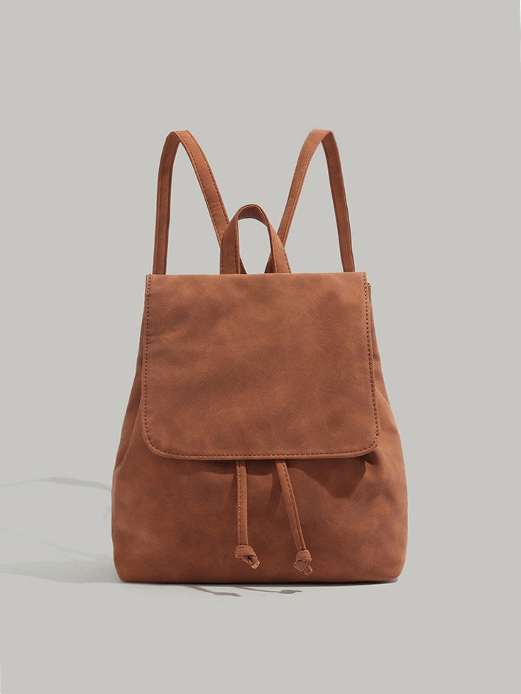 Retro Soft-Leather Tote Bag Minimalist Style | Brown & Pink