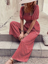 Noelle Printed Square Neck Puff Sleeve Jumpsuit — product view 11