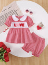 Little Orbit Gingham 'LOVE' Top and Shorts Set — product view 1