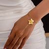 18K gold-plated chain bracelet with flower charm