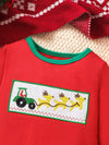 Meadow Days Christmas Theme Embroidered Snap-Leg One-Piece — product view 3