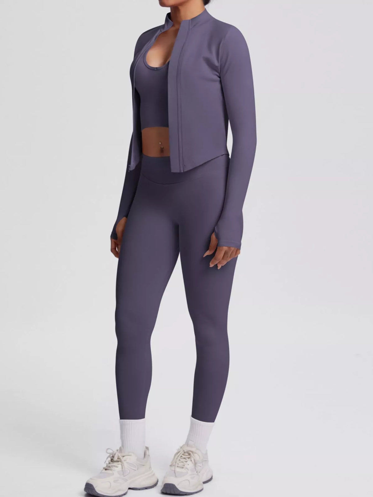 Tank, Zip Jacket & Leggings 3-Piece Active Set