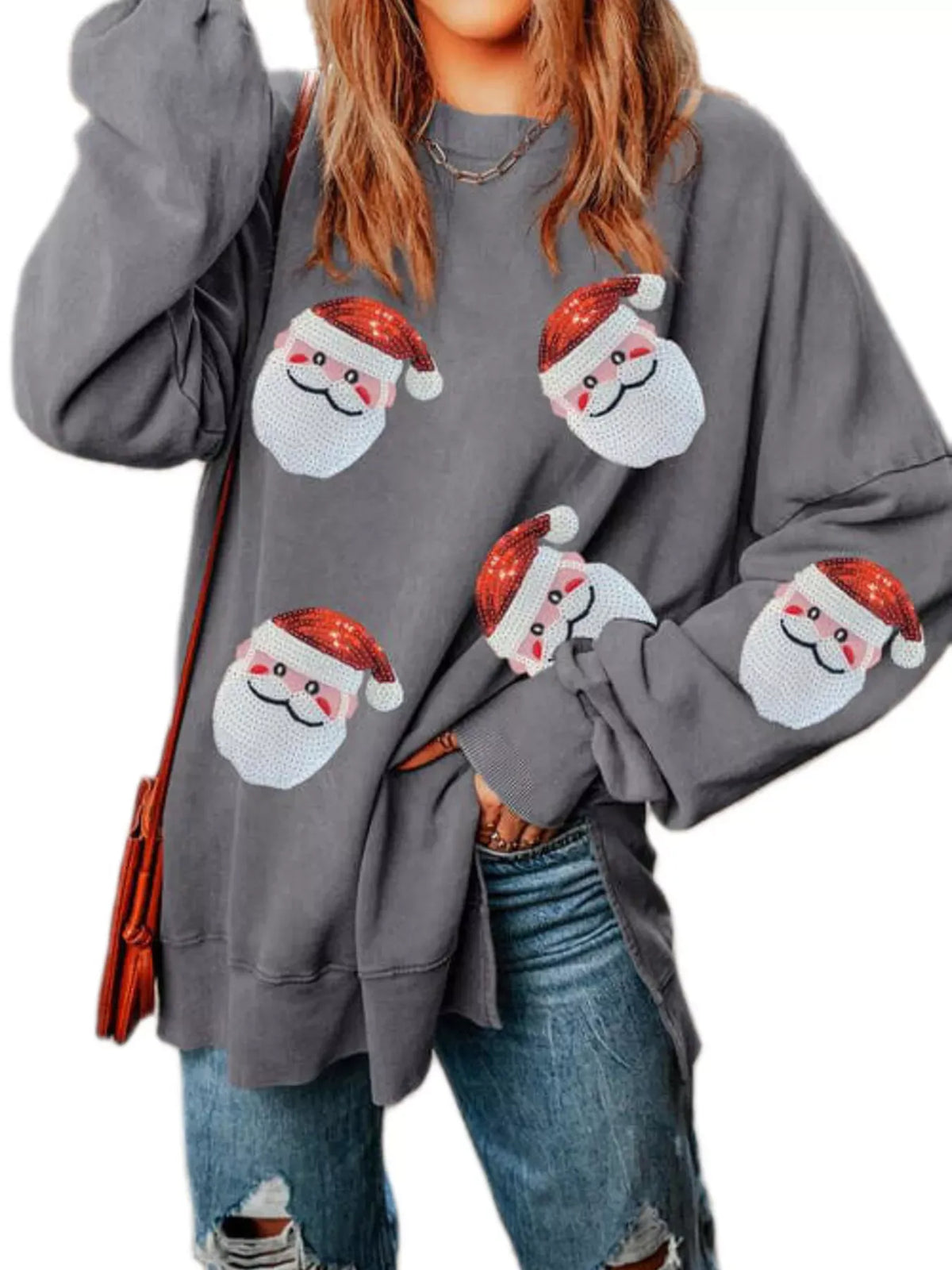 Santa Claus Graphic Oversized Sweatshirt — photo 9