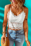 Women's sleeveless lace cropped camisole