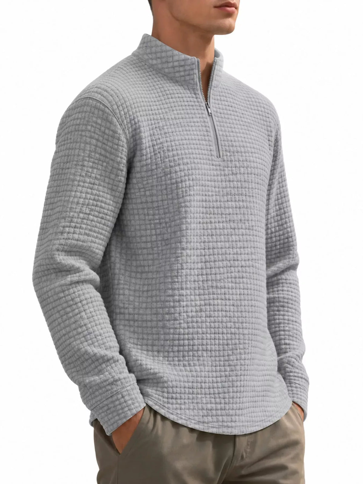 Men's Waffle-Knit Quarter-Zip Sweatshirt — photo 24