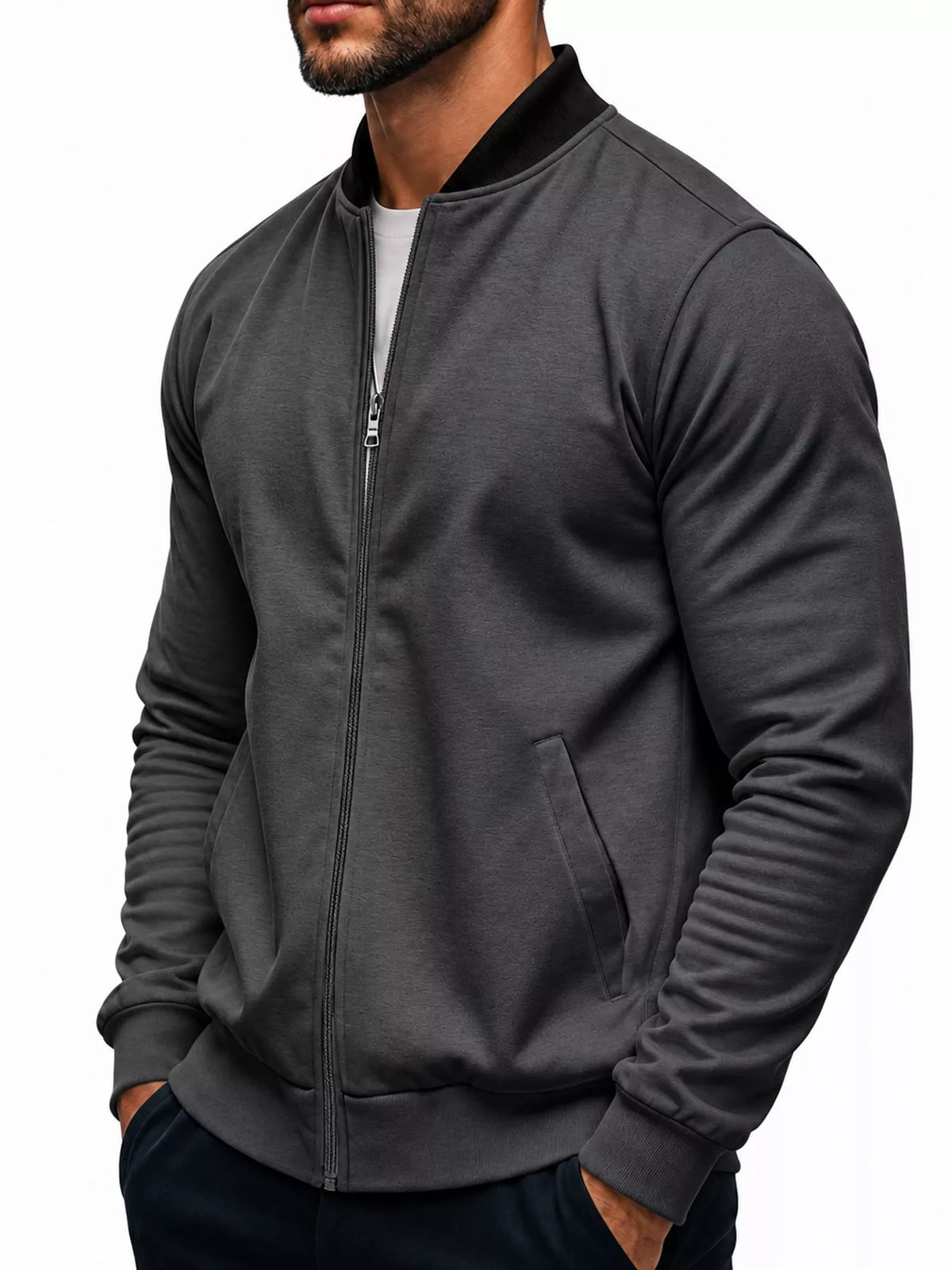 Men's Classic-Fit Zip-Up Bomber Jacket with Pockets — photo 53