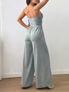 Women's strappy square-neck casual wide-leg jumpsuit