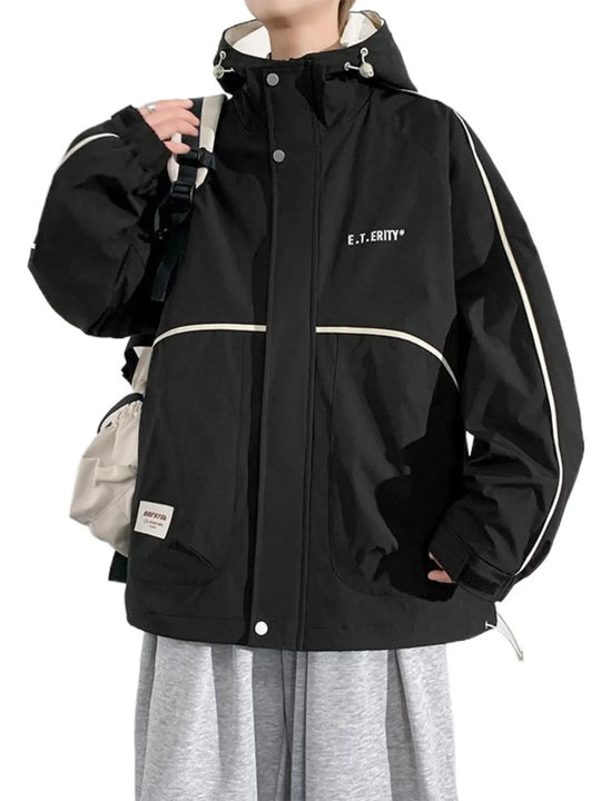Another view: Men's Plus Size Contrast Trim Zip-Up Jacket