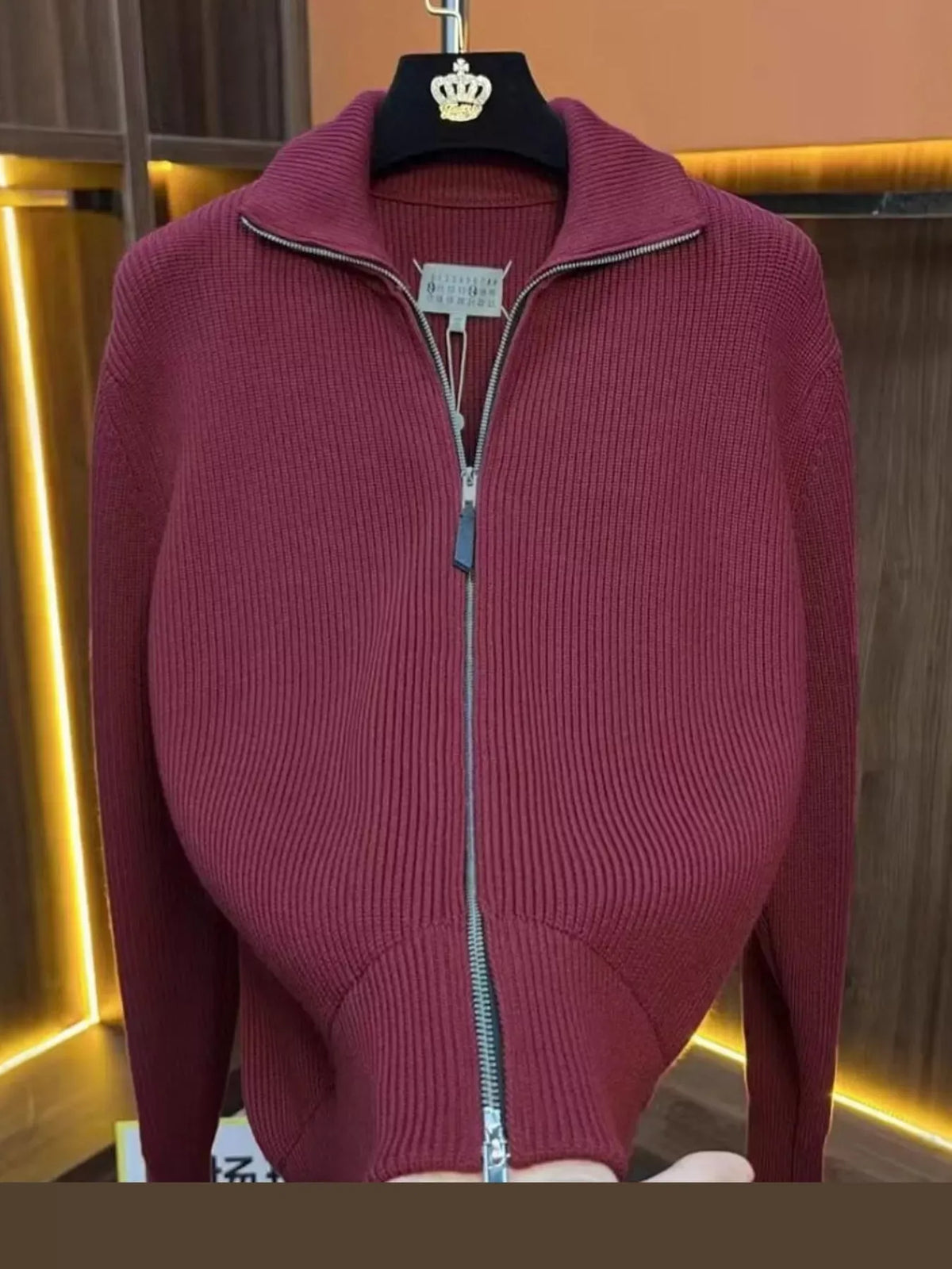 Men's Ribbed Zip-Up Knit Cardigan — photo 27