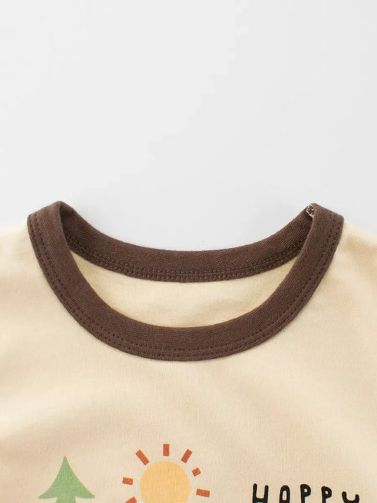 Another view: Kids' Happy Explorer Woodland Graphic T-Shirt – Cream