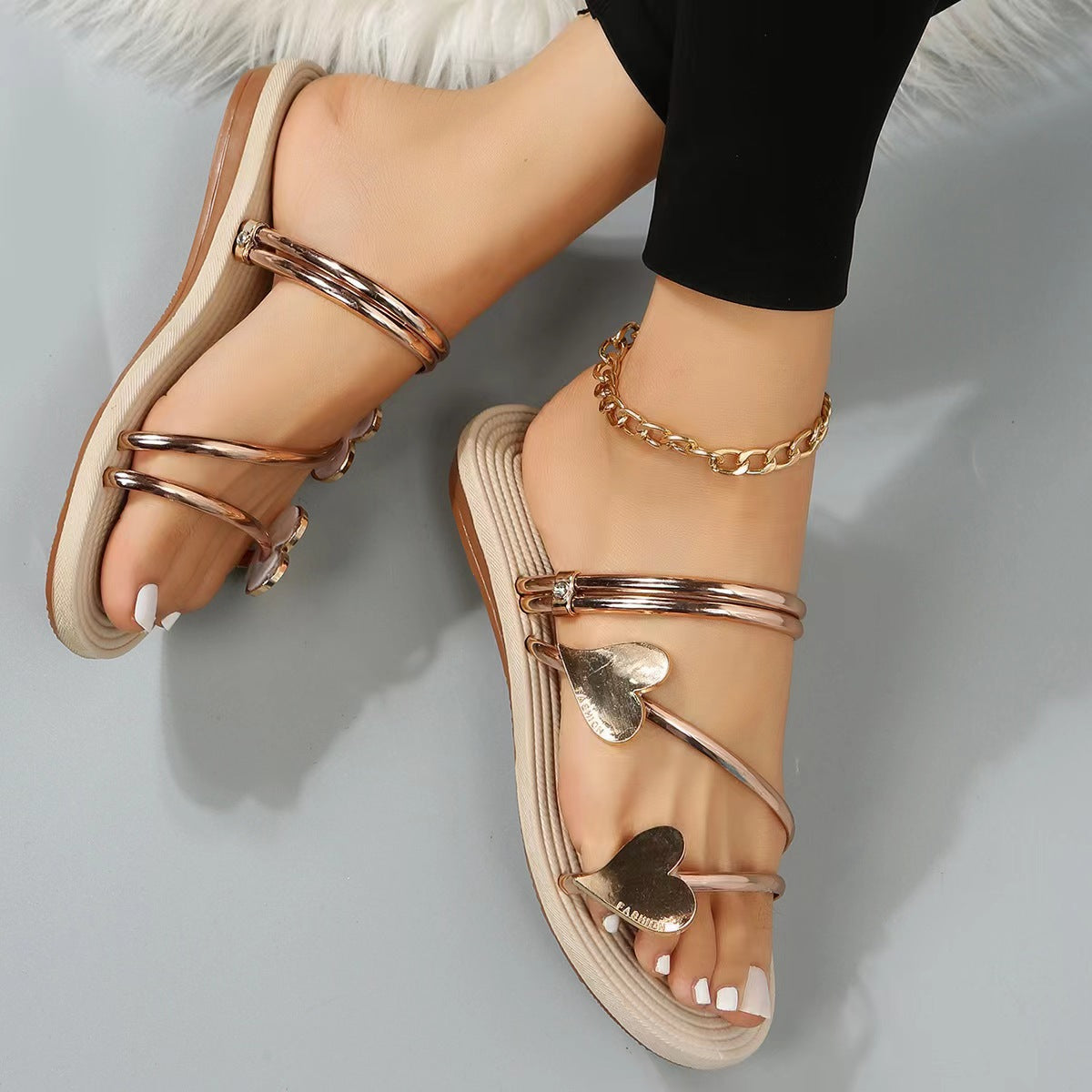 Heart Shape Flat Slippers