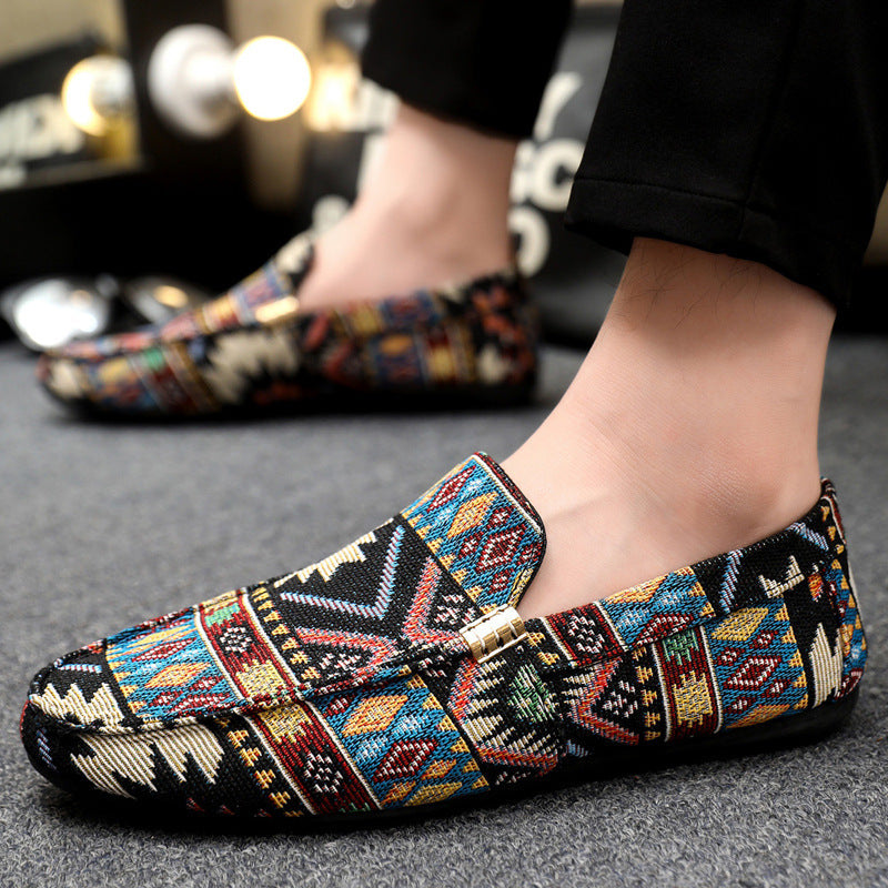 Men's Casual Slip-On Canvas Loafers | Breathable Round Toe Shoes