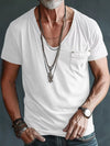 Midnight Deep V-Neck Pocket Tee — color or detail view 2