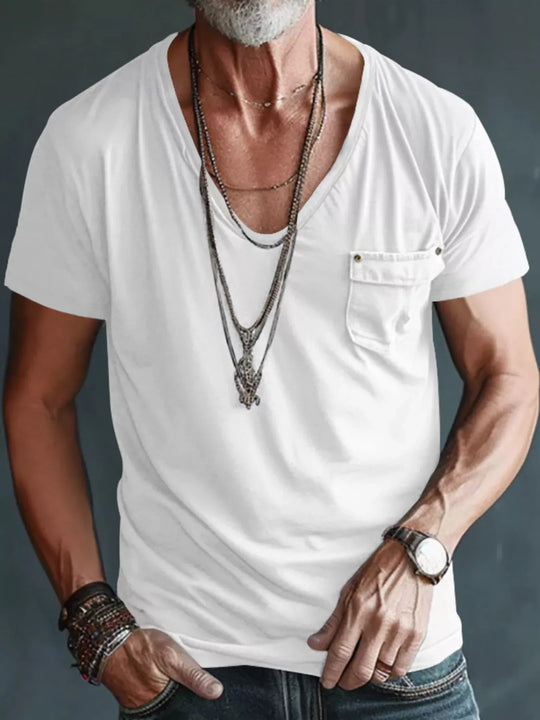 Another view: Midnight Deep V-Neck Pocket Tee