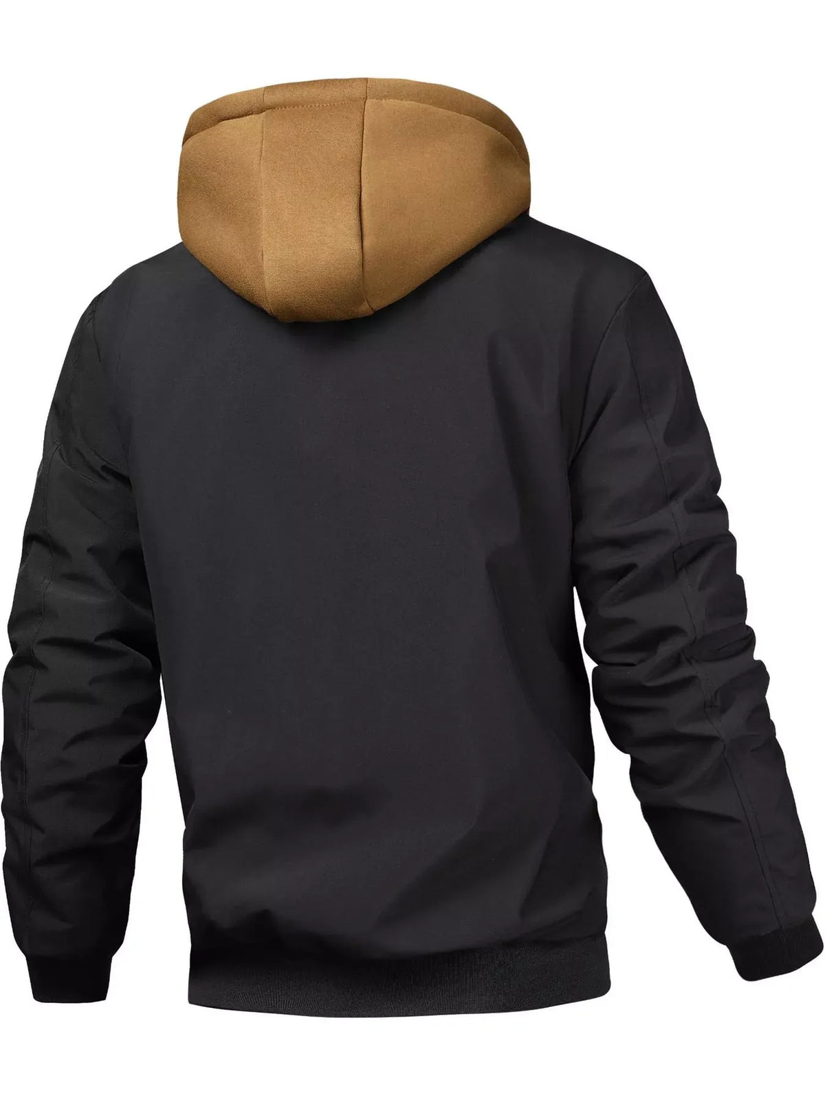 Men's Full Size Casual Quilted Lined Hooded Bomber Jacket Plus Size — photo 4