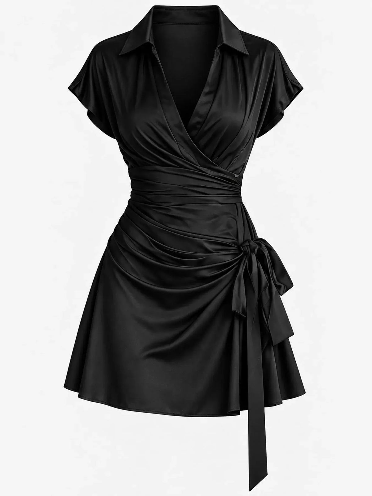 Women's High-Low Surplice Dress with Tie Waist — photo 34