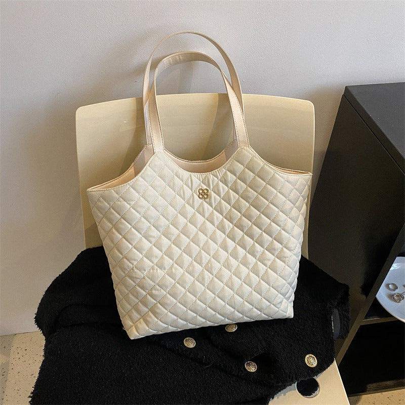 Women's Retro Horizontal Square Tote Bag with Double Straps - Everyday Commuter Handbag by Sarah Express
