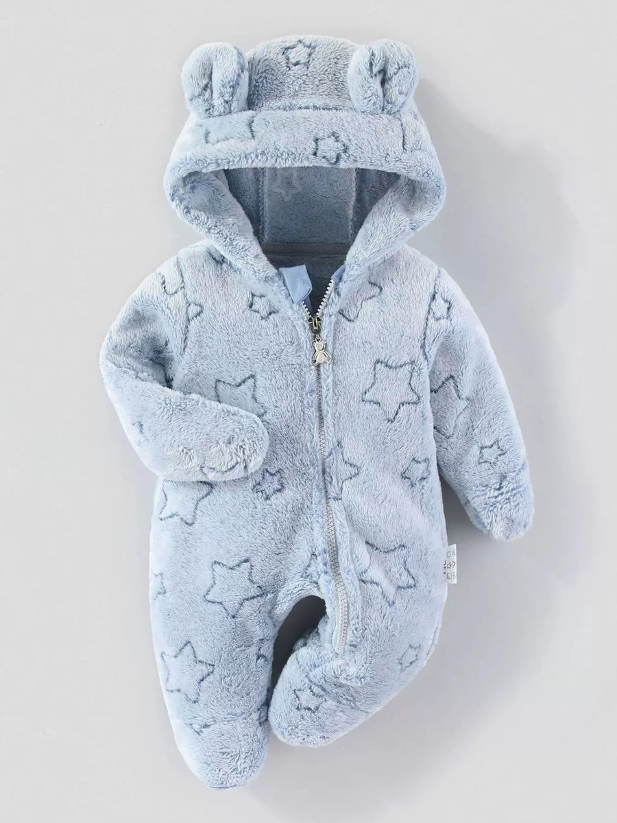Plush Hooded Baby One-Piece