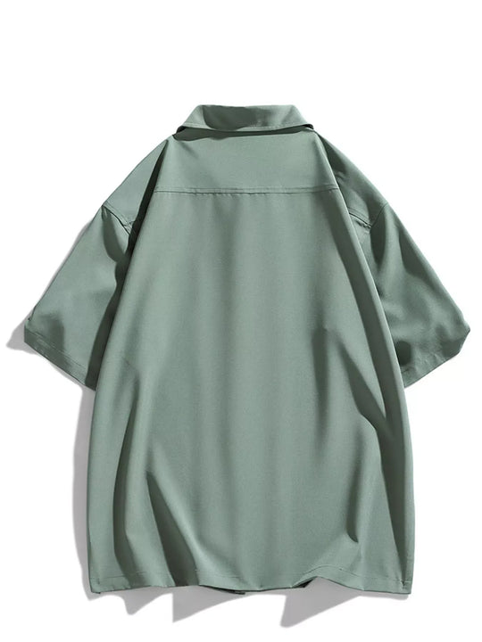 Another view: Men’s Cotton-Blend Pocketed Short-Sleeve Shirt