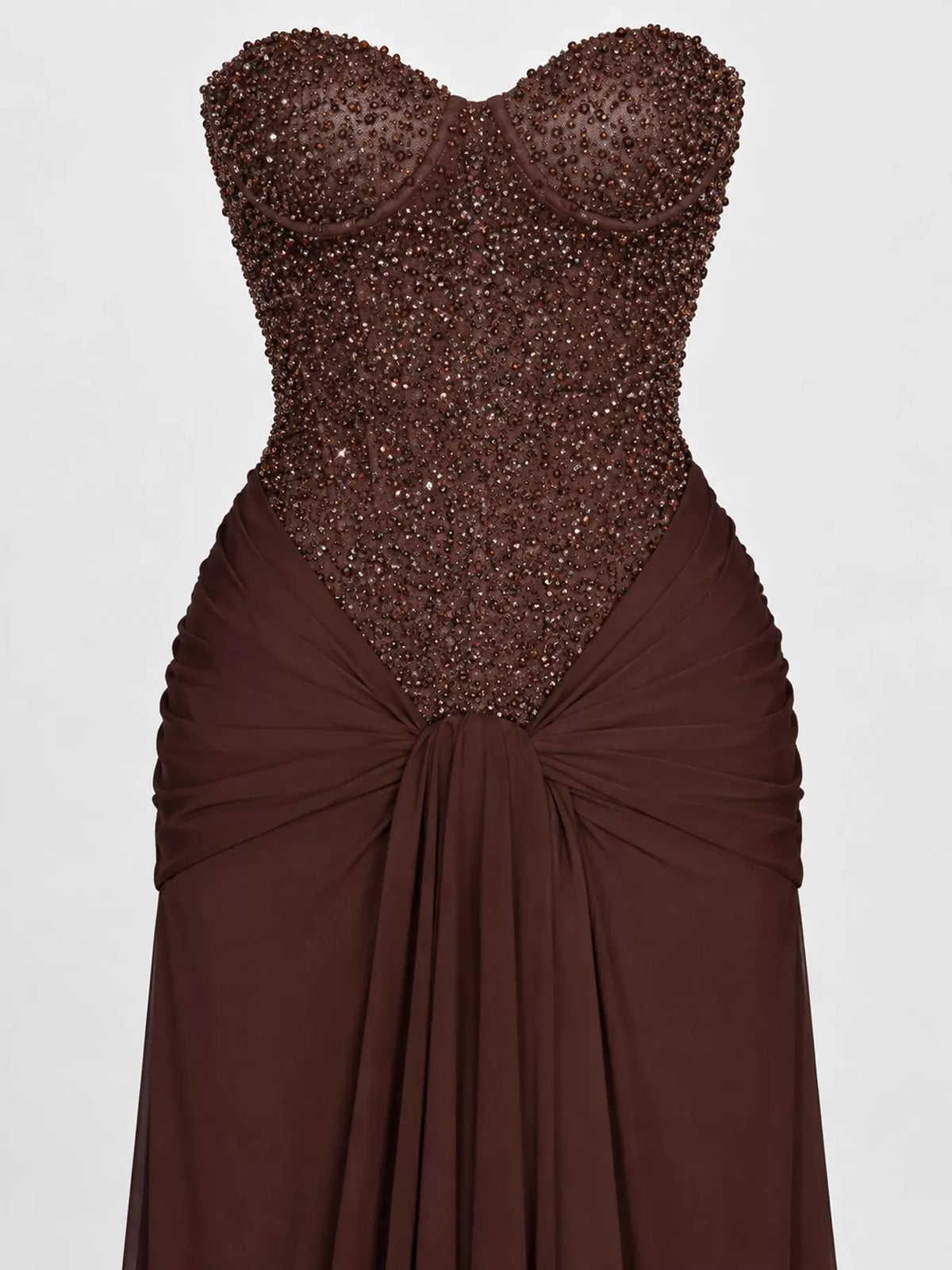 Women's Strapless Sequin Corset Maxi Dress — photo 40