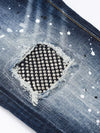 Rivet Distressed Slim Jeans — color or detail view 4