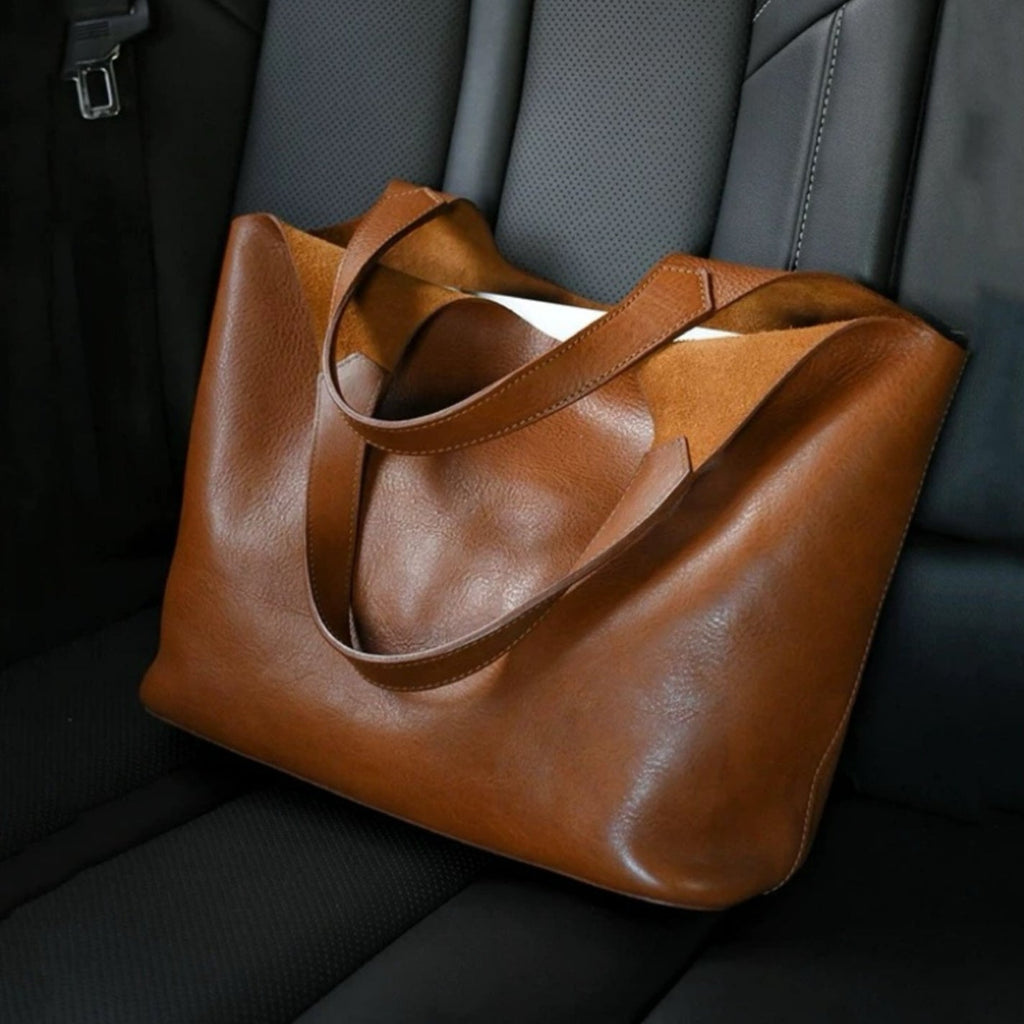 Women's Large Capacity Retro Bucket Bag – PU Leather Crossbody & Tote Dual-Use Handbag